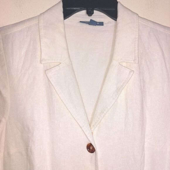 ModCloth Women's Linen Blend Enthralled Again Ivory Shirt Dress Size M EUC - Picture 5 of 11